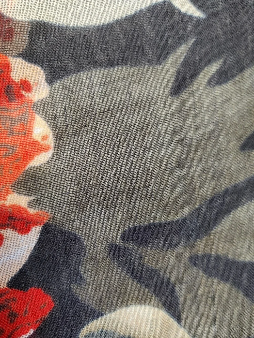 Naturally Knotty 100% Modal Oversized Floral Scarf Wrap Black Red 42x78